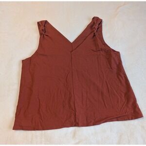 Bobeau Knot Strap Tank Top‎ V-Neck Sleeveless Casual Blouse XL